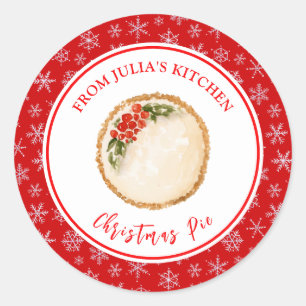 Holiday Baking Christmas Pie Classic Round Sticker