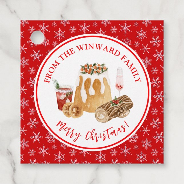 Holiday Baking Christmas Pudding Favour Tags (Front)