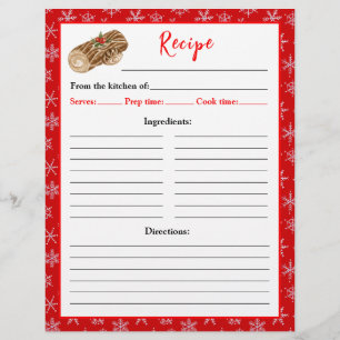Holiday Baking Christmas Yule Log Recipe Page