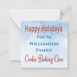 Holiday Baking Cookie Gift  Card