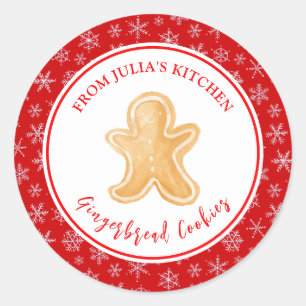 Holiday Baking Gingerbread Man Classic Round Sticker
