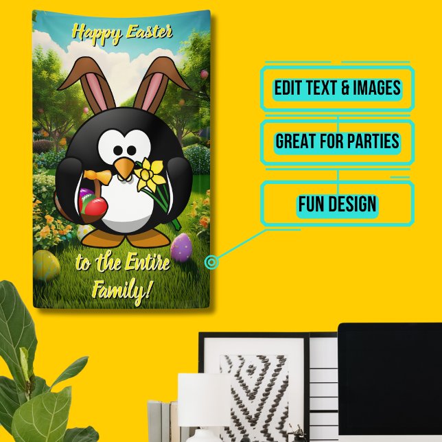 Holiday Banner: Colourful Easter Penquin Banner (Please enjoy our design and see the others in the collection.)