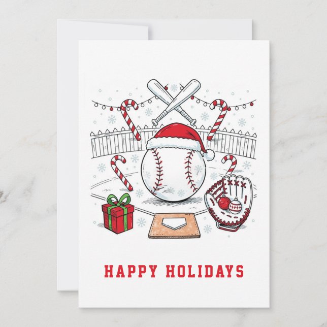 Holiday Baseball Christmas Cards (Front)