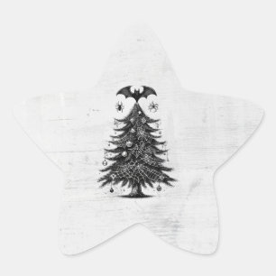 Holiday Bat Tree Star Sticker