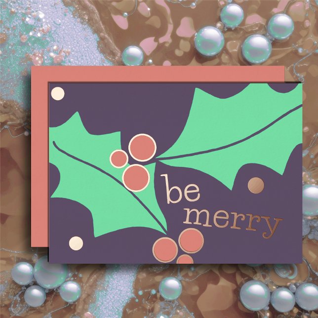 Holiday Be Merry Pink Purple Green Holly (Creator Uploaded)
