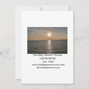 Holiday beach ocean house longitude latitude est. invitation