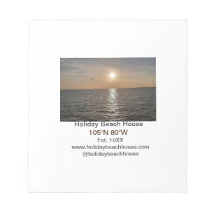Holiday beach ocean house longitude latitude est. notepad