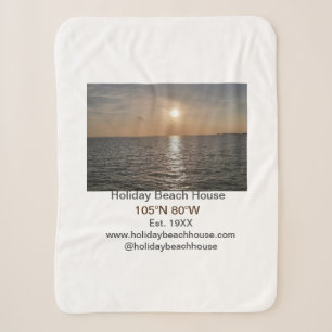Holiday beach ocean house longitude latitude est.  sherpa blanket