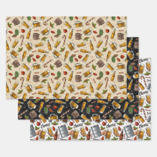 Holiday Beer Wrapping Paper Sheet Set