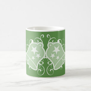 Holiday Bells and Swirls Mug, Green Coffee Mug