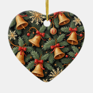 Holiday Bells, decorative pattern. Ceramic Ornament
