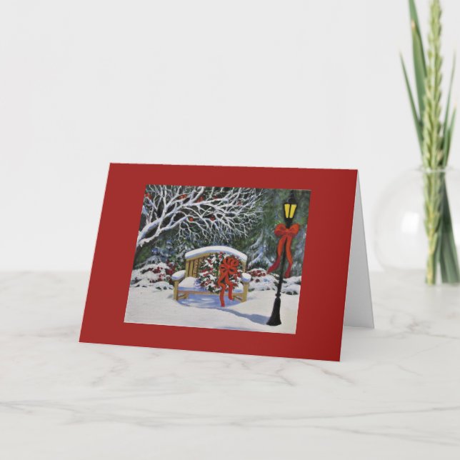 HOLIDAY BENCH, GREETING CARD (Front)