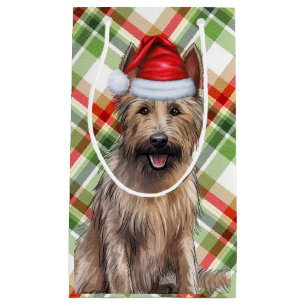 Holiday Berger Picard Dog Fun Plaid Christmas Small Gift Bag