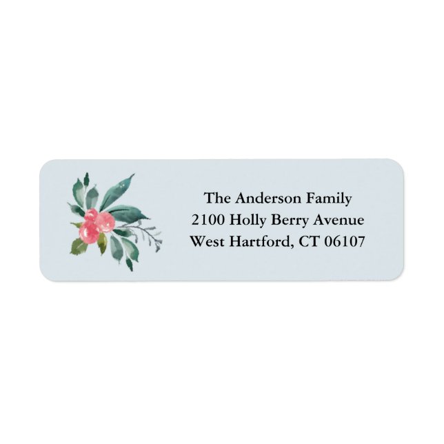 Holiday Berries Return Address Labels (Front)