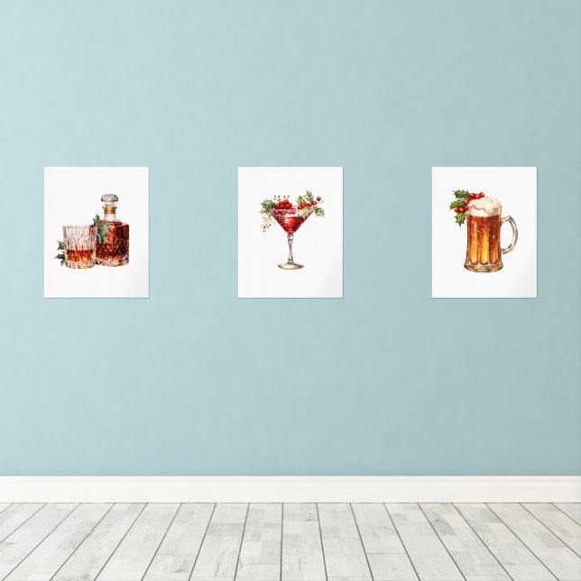 Holiday Beverages Trio (Wood Floor)