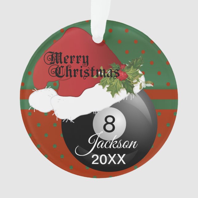Holiday Billiard Design | DIY Name Ornament (Front)