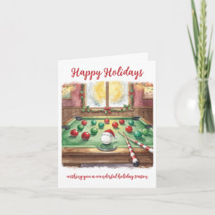 Holiday Billiard player Christmas Cards