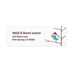 Holiday Bird Return Address Label