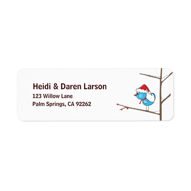 Holiday Bird Return Address Label (Front)