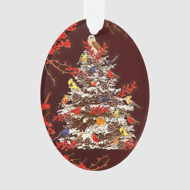 Holiday Bird Tree Ornament (Front)