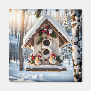 Holiday Birdhouse Magnet