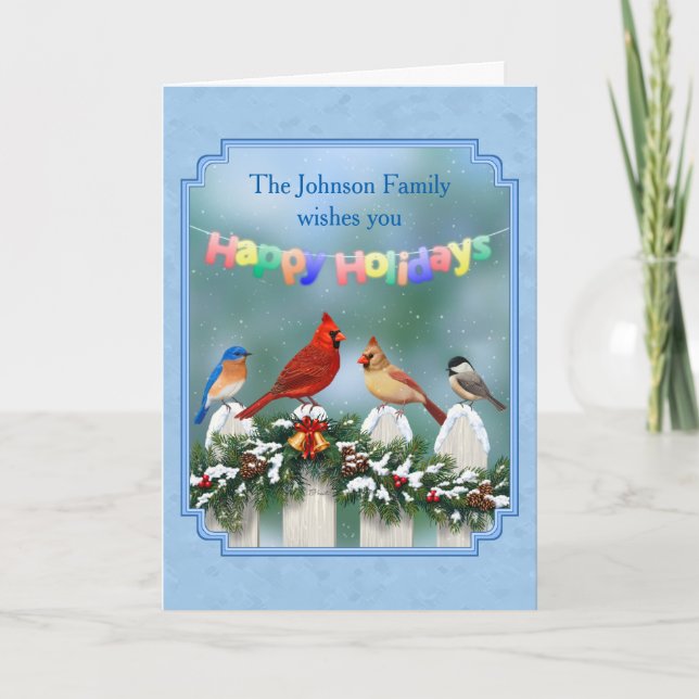 Holiday Birds & Christmas Garland (Front)