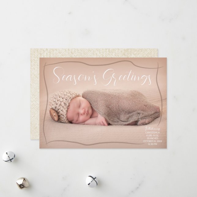 Holiday Birth Announcement - Christmas Cards - BRN (Front/Back In Situ)
