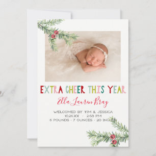 Holiday Birth Announcement - Extra Cheer This Year