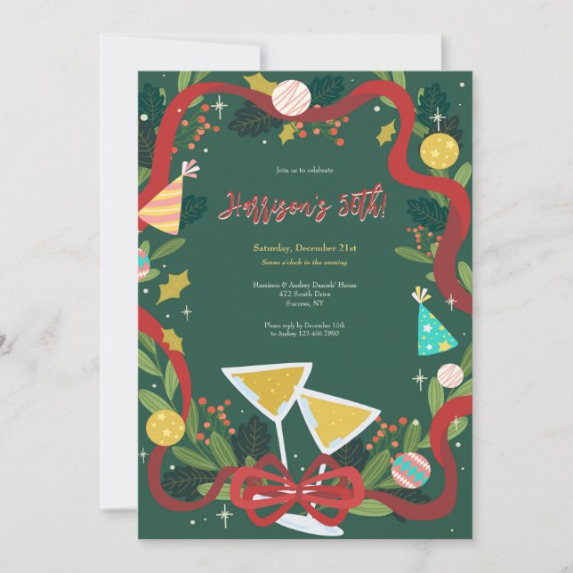 Holiday Birthday Celebration Invitations (Front)