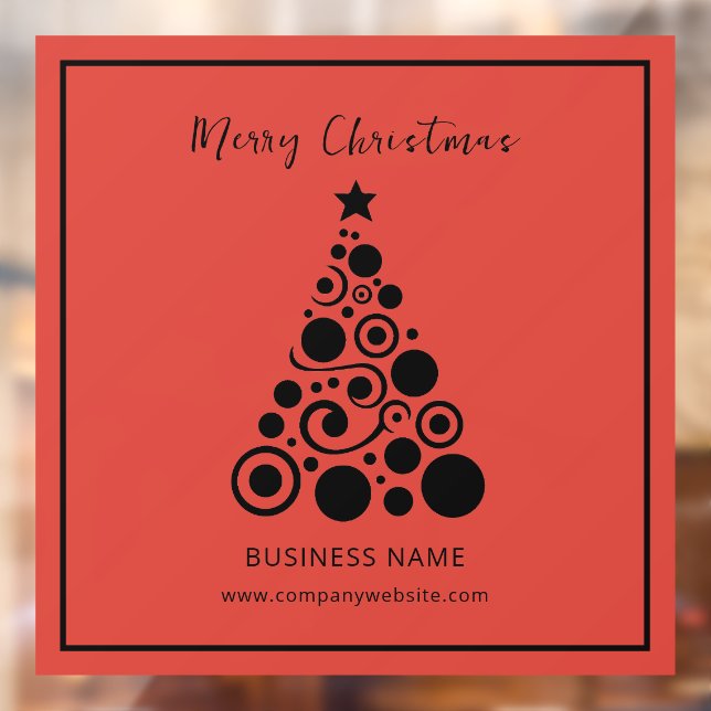 Holiday Black on Red Christmas Tree Business (Sheet 2)