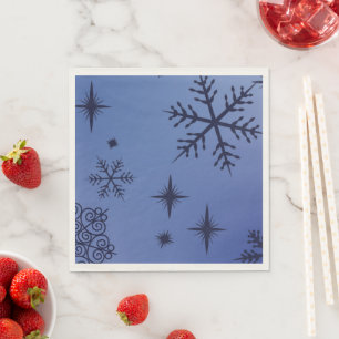 Holiday Black Snowflake  Napkin
