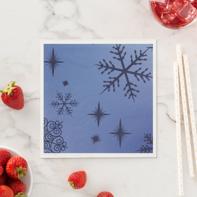 Holiday Black Snowflake  Napkin (Insitu)