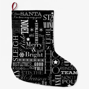 Holiday Blackboard Style Christmas Stocking