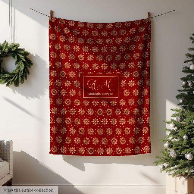 Holiday Blanket Luxury Red Gold Custom Keepsake (Holiday Blanket Luxury Red Gold Custom Keepsake)