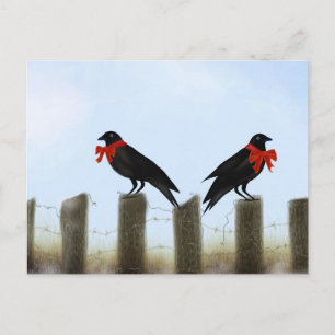 Holiday Blessing Crows Postcard