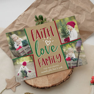 Holiday Blessings   Christmas Photo Collage Card