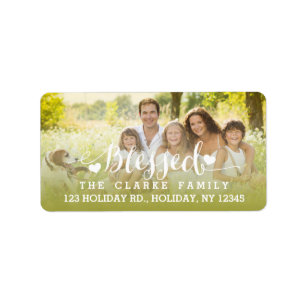 Holiday Blessings   Holiday Photo Address Label