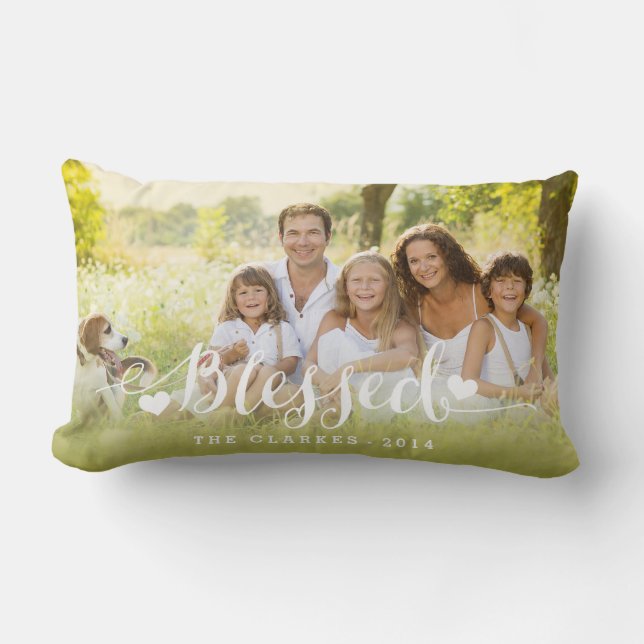 Holiday Blessings | Holiday Photo Throw Pillow (Front)