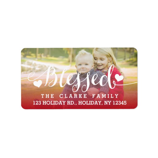 Holiday Blessings | Photo Address Label (Front)