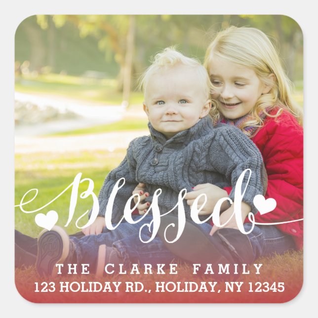 Holiday Blessings | Photo Address Stickers (Front)
