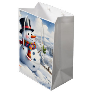Holiday Blessings Snowman Christmas Gift Bags