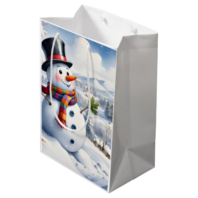 Holiday Blessings Snowman Christmas Gift Bags (Back Angled)