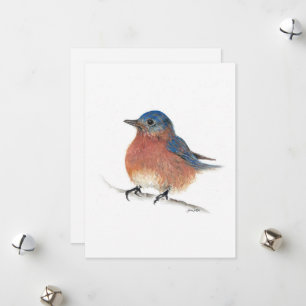 Holiday Blue Bird Card