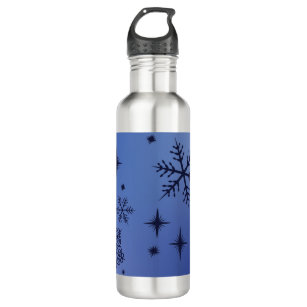 Holiday Blue Snow Flakes   710 Ml Water Bottle