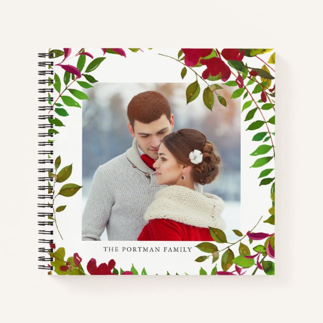 Holiday Botanical Photo and Name Notebook (Front)