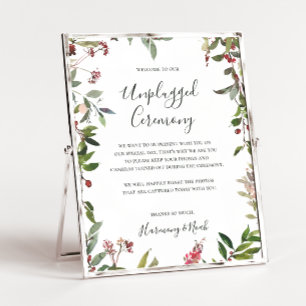 Holiday Botanical   White Unplugged Ceremony Poster