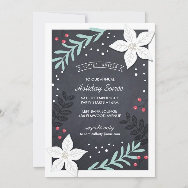Holiday Botanicals Party Invitation (Front)