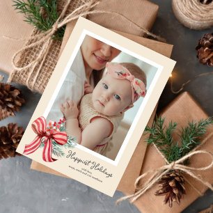 Holiday Bow Photo Holiday Card