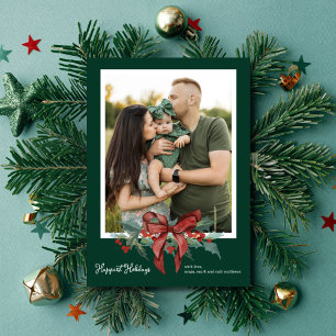Holiday Bow Photo Holiday Card