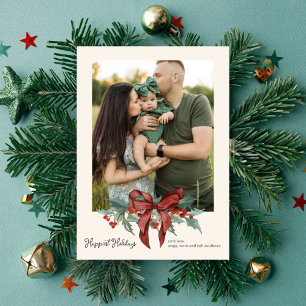 Holiday Bow Photo Holiday Card